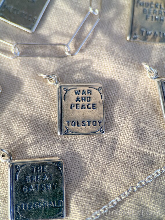 War and Peace Book Charm Sterling Silver War and Peace Book Charm Sterling Silver