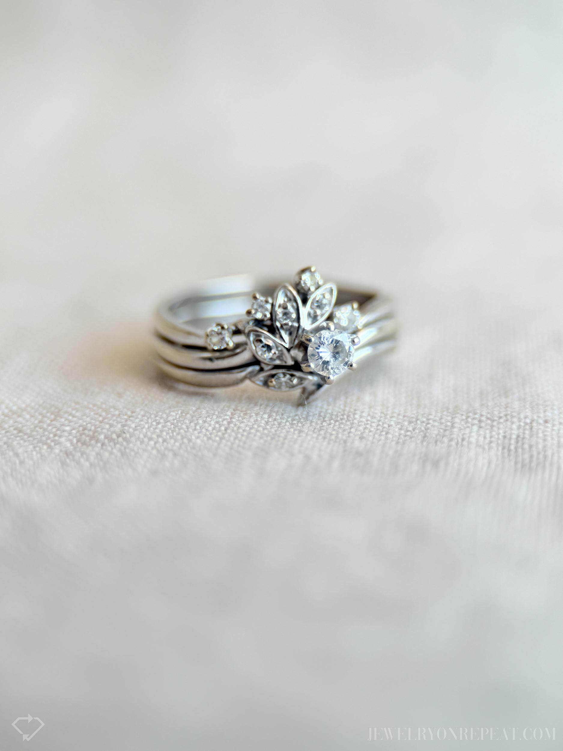 Vintage 1990s Diamond Bridal Set, Engagement & Wedding Rings - Timeless ...