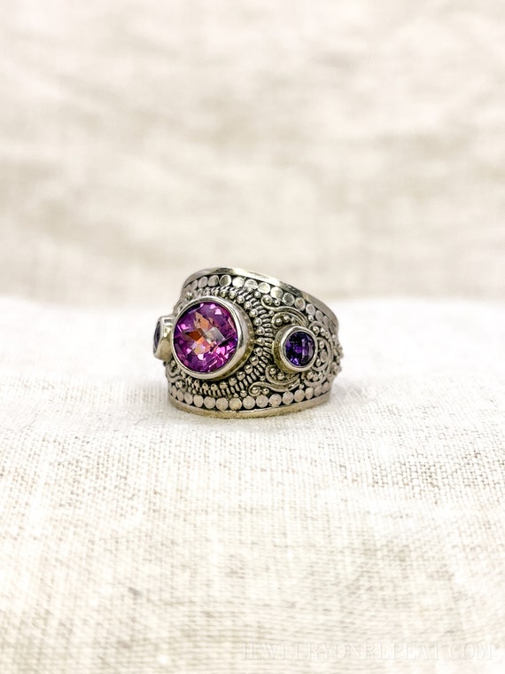 Vintage Mystic Topaz Gemstone Ring in Sterling Si… - image 4
