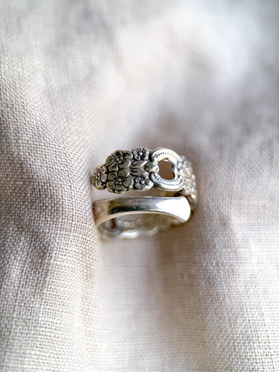 Vintage Sterling Silver Spoon Statement Ring - Ti… - image 1