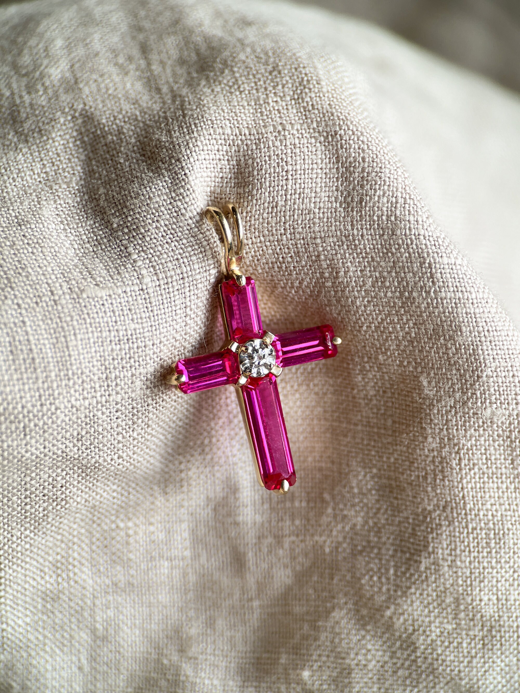 Vintage Ruby Cross - Etsy Vintage Ruby Cross - Etsy