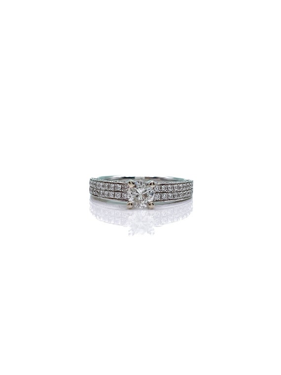 Vintage Diamond Designer Engagement Ring in 14k Wh