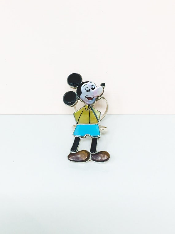 Vintage Mickey Zunitoon Gemstone Mouse Ring in St… - image 3