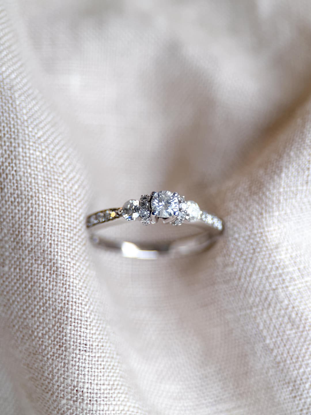 Vintage 1990s Diamond Engagement Ring in 14k White Gold - Timeless ...