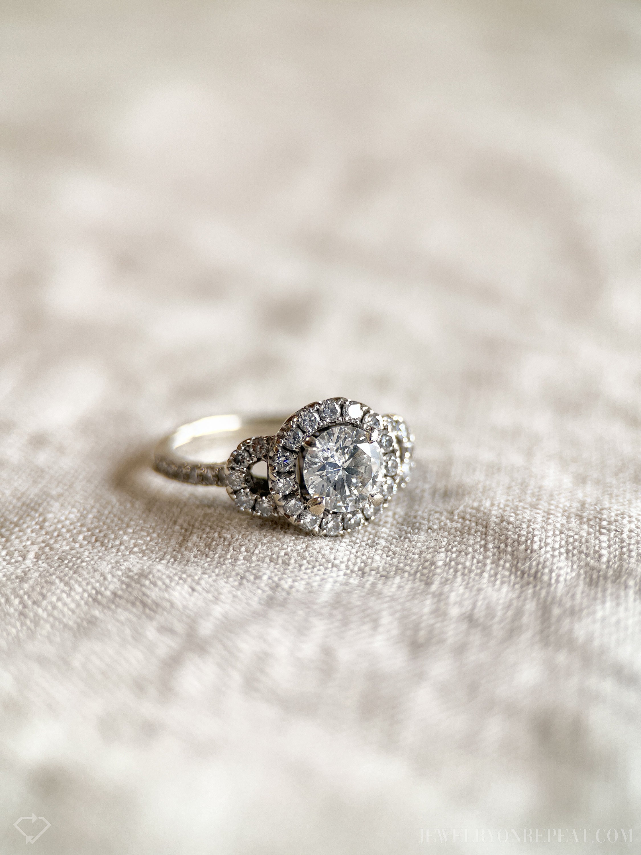 Vintage Diamond Engagement Ring, Round Cut, 14k White Gold, 2000s ...