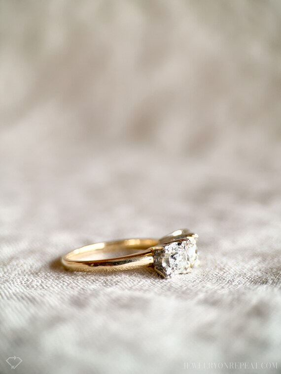 Vintage Diamond Three Stone Engagement Ring in 14… - image 5