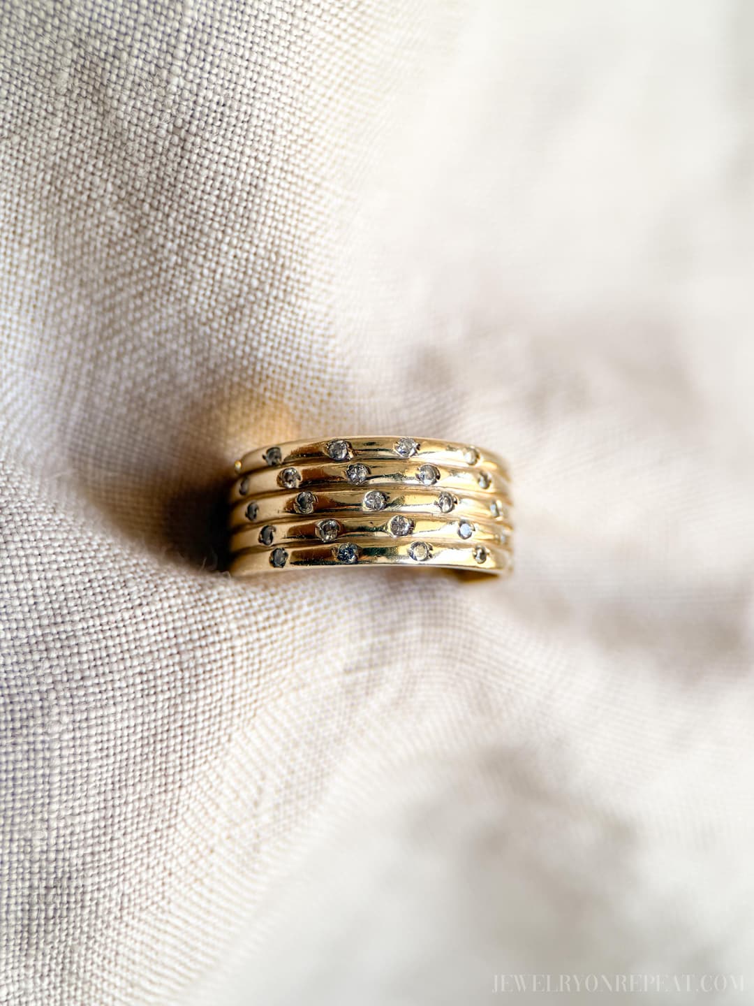 Vintage 1990s Diamond Statement Ring in 14k Gold - Timeless ...