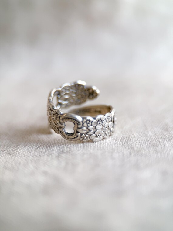Vintage Sterling Silver Spoon Statement Ring - Ti… - image 4