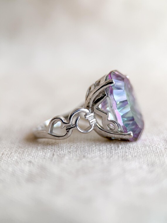 Vintage Sterling Silver Gemstone Statement Ring -… - image 4