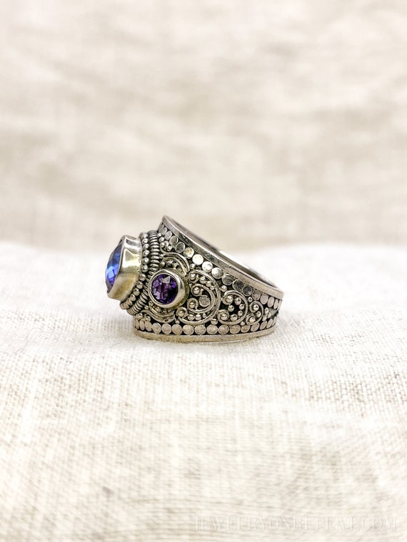 Vintage Mystic Topaz Gemstone Ring in Sterling Si… - image 5