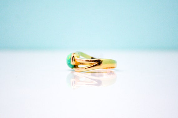 Vintage Black Opal Gemstone Ring in 14k Gold, Ant… - image 4
