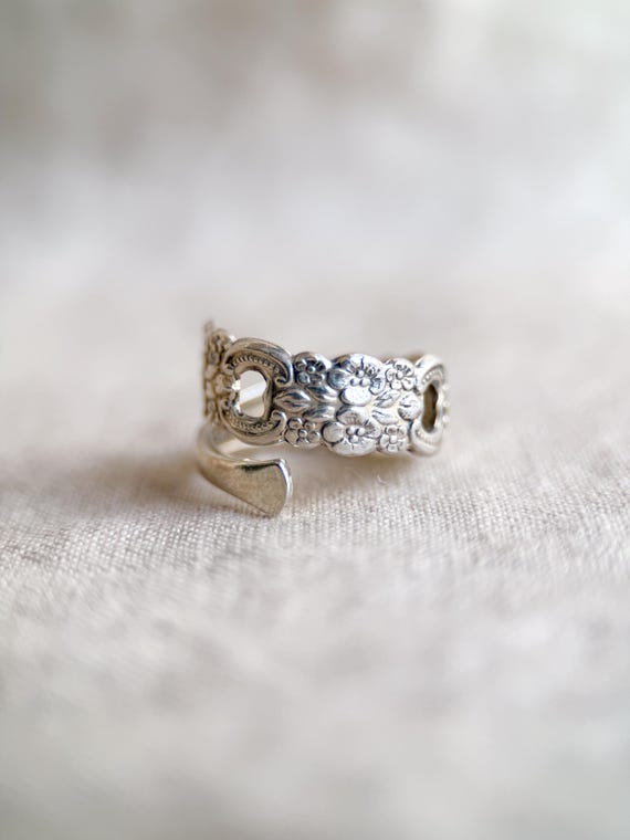 Vintage Sterling Silver Spoon Statement Ring - Ti… - image 3
