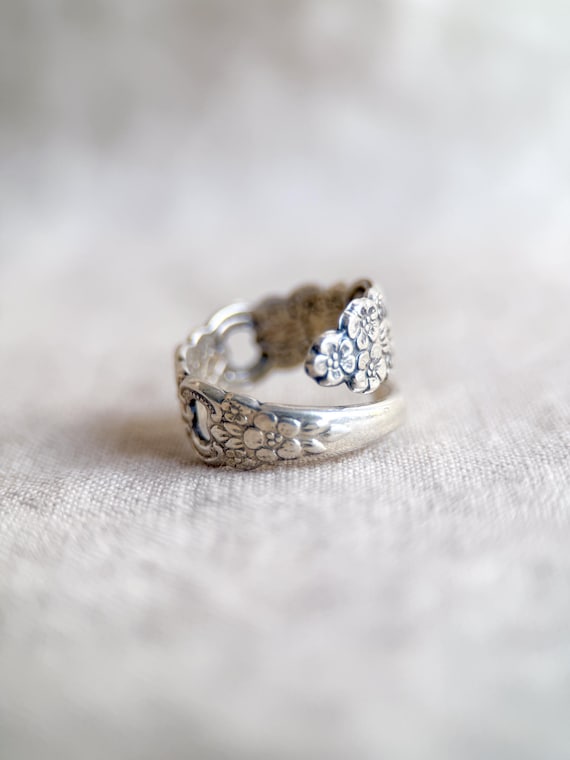Vintage Sterling Silver Spoon Statement Ring - Ti… - image 6