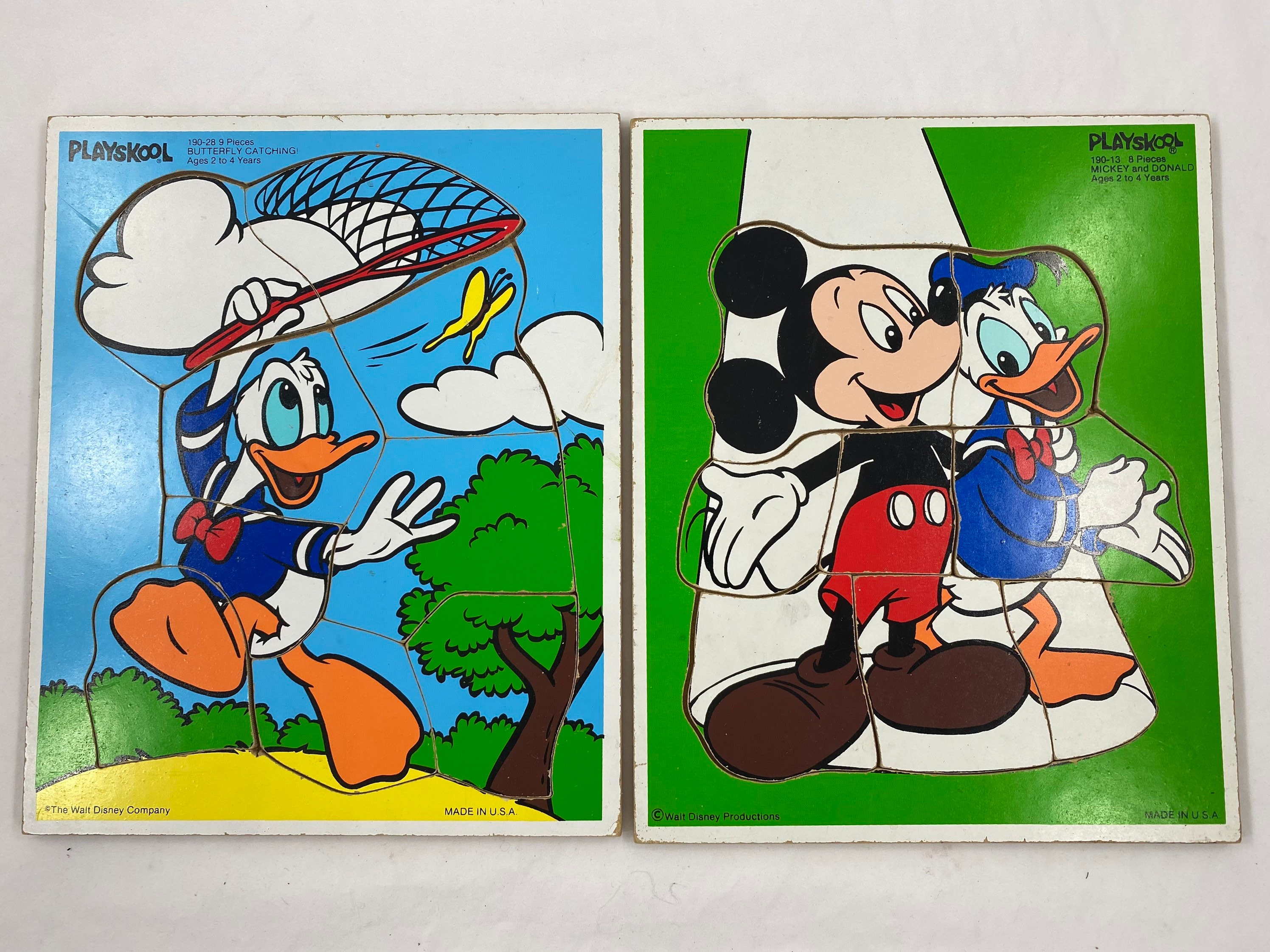 Vintage Playskool Donald Duck And Mickey Mouse Puzzles Etsy Canada
