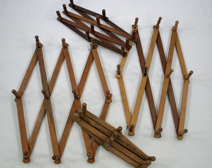 Vintage Wooden Accordion Wall Rack Collection Etsy
