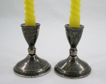 Weighted Sterling Silver Duchin Creation Candle Holder Pair