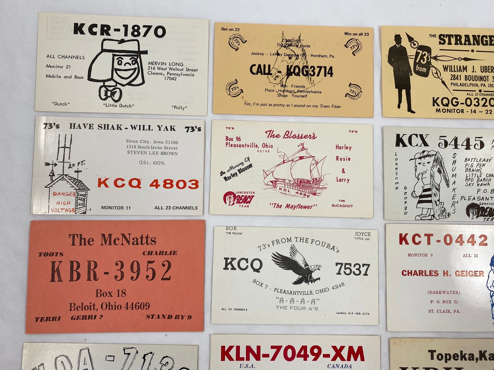 Vintage Qsl Amateur Radio Card Collection 7 Etsy
