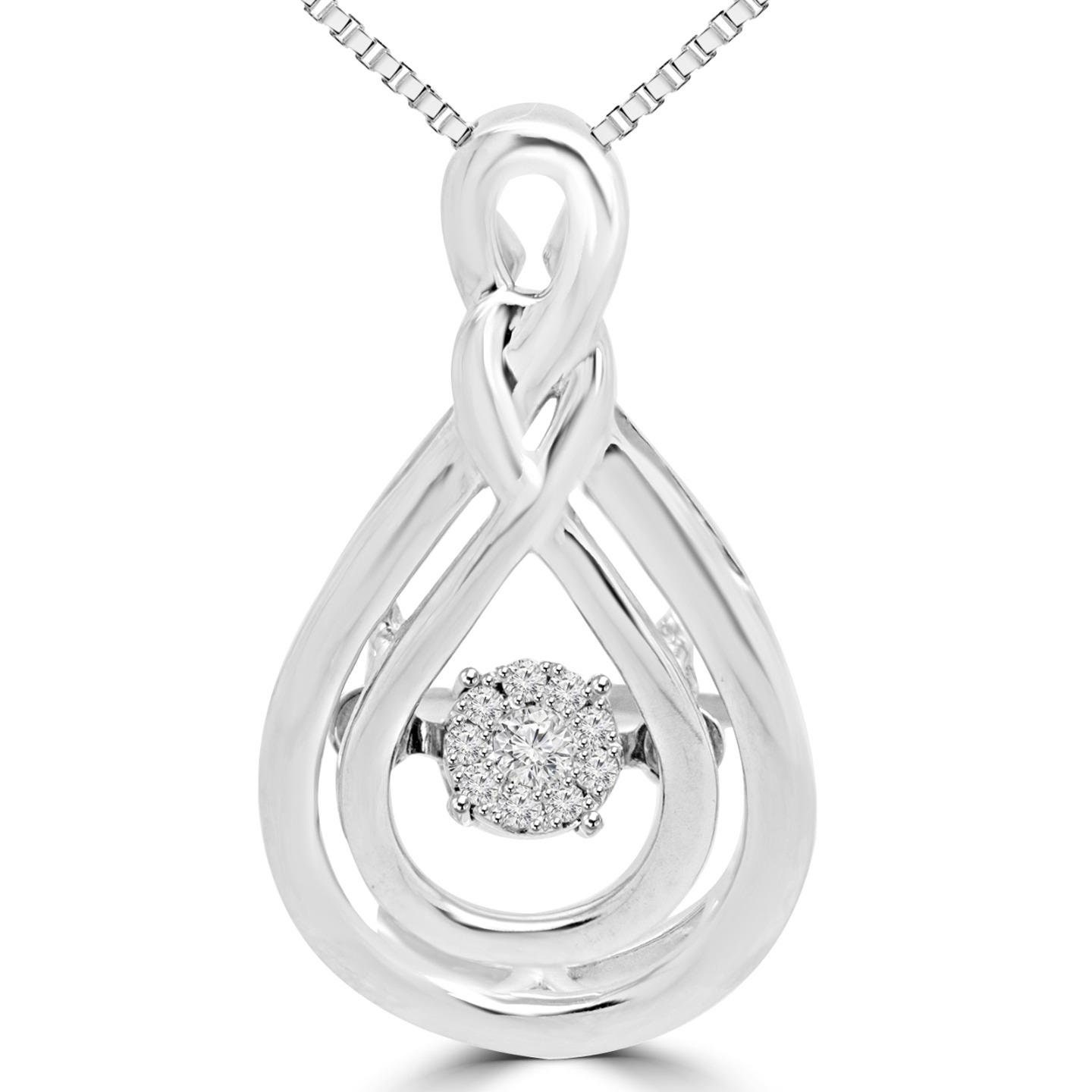 1 Ct Dancing Round Diamond Pear Shape Pendant Necklace with Chain 1 Ct Dancing Round Diamond Pear Shape Pendant Necklace with Chain
