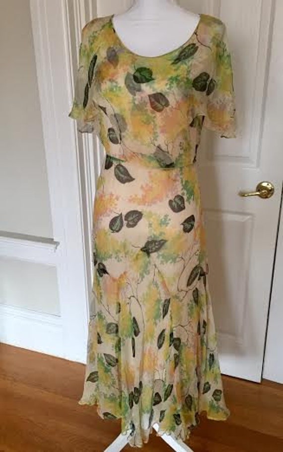 1930s 30s Silk Georgette Spring Cape Sleeved Sprin
