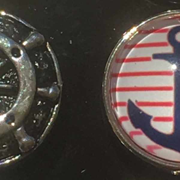 Nautical Snap Charms, Ship Wheel Snap