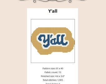 Y’all Needlepoint Pattern - Digital Download