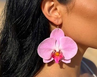 Pink Orchid Earrings
