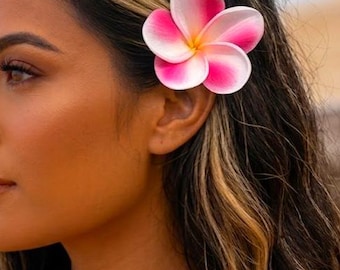 Pink Plumeria Hair Clip