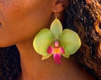 Phalaenopsis Green Earrings