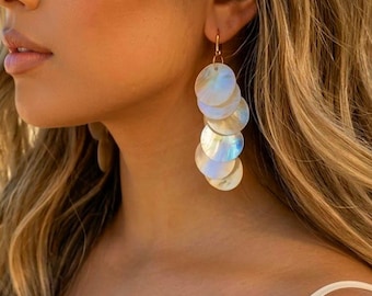 Iridescent Capiz Shell Earrings