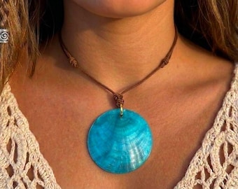 Ocean Shimmering Coastal Capiz Necklace