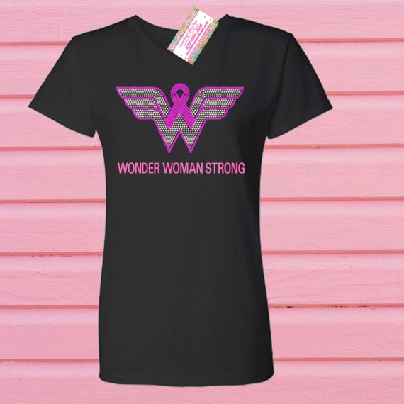 Rhinestone Breast Cancer Wonder Woman 