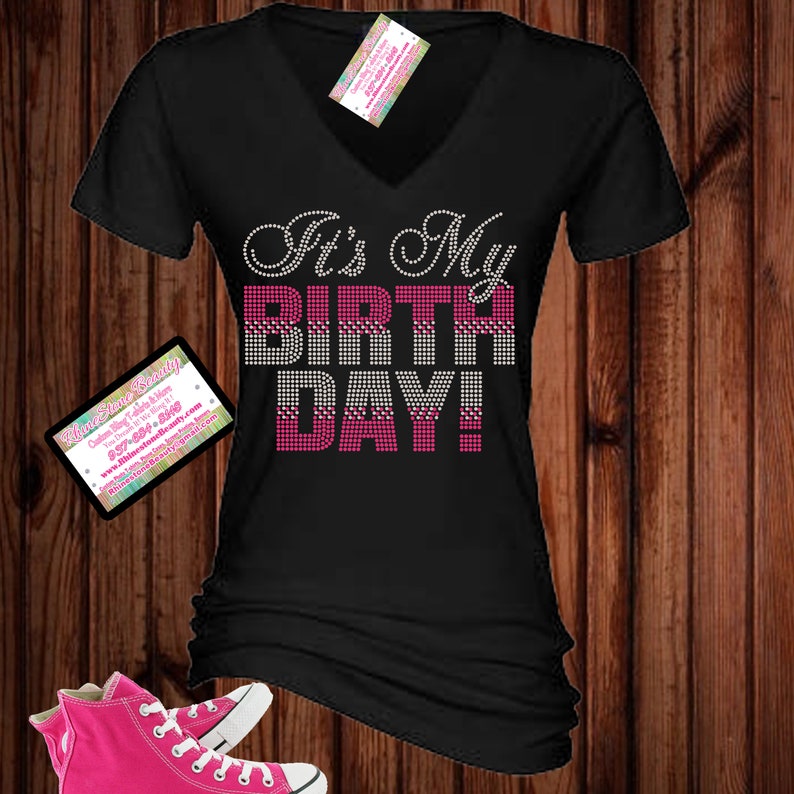 Rhinestone It's My Birthday Bling T-shirt - Etsy