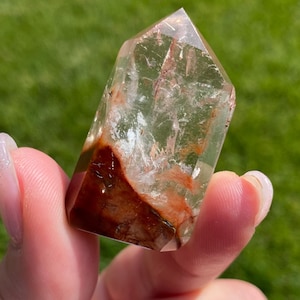 Amphibole Quartz Tower | Angel Phantom Quartz | Red Phantom Quartz Crystal | Inclusion Quartz | Joaquim Felicio Brazil