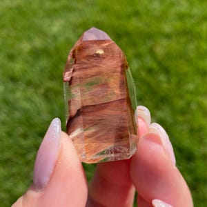 Amphibole Quartz Tower | Angel Phantom Quartz | Red Phantom Quartz Crystal | Inclusion Quartz | Joaquim Felicio Brazil
