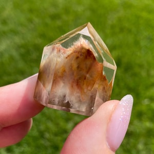 Amphibole Quartz Tower | Angel Phantom Quartz | Red Phantom Quartz Crystal | Inclusion Quartz | Joaquim Felicio Brazil