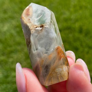 Amphibole Quartz Tower | Angel Phantom Quartz | Red Phantom Quartz Crystal | Inclusion Quartz | Joaquim Felicio Brazil