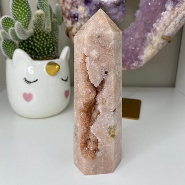 Druzy Pink Amethyst Crystal Tower - 24