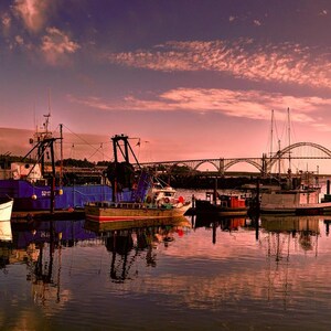 Newport sunset photo, HDR photograph, Red, purple, blue, fine photography prints, The Day is Done