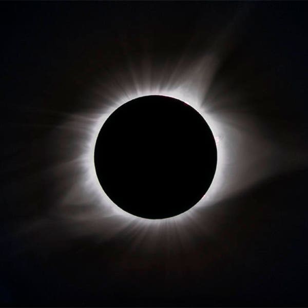 Total Solar Eclipse Photo, color photograph, black and white, fine photography print, Hole in the Sky