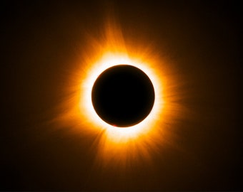 Total Solar Eclipse Photo, color photograph, black and orange, fine photography print, The Eye