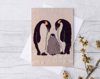 Penguin Greetings Card, Blank Notecard for Animal Lover