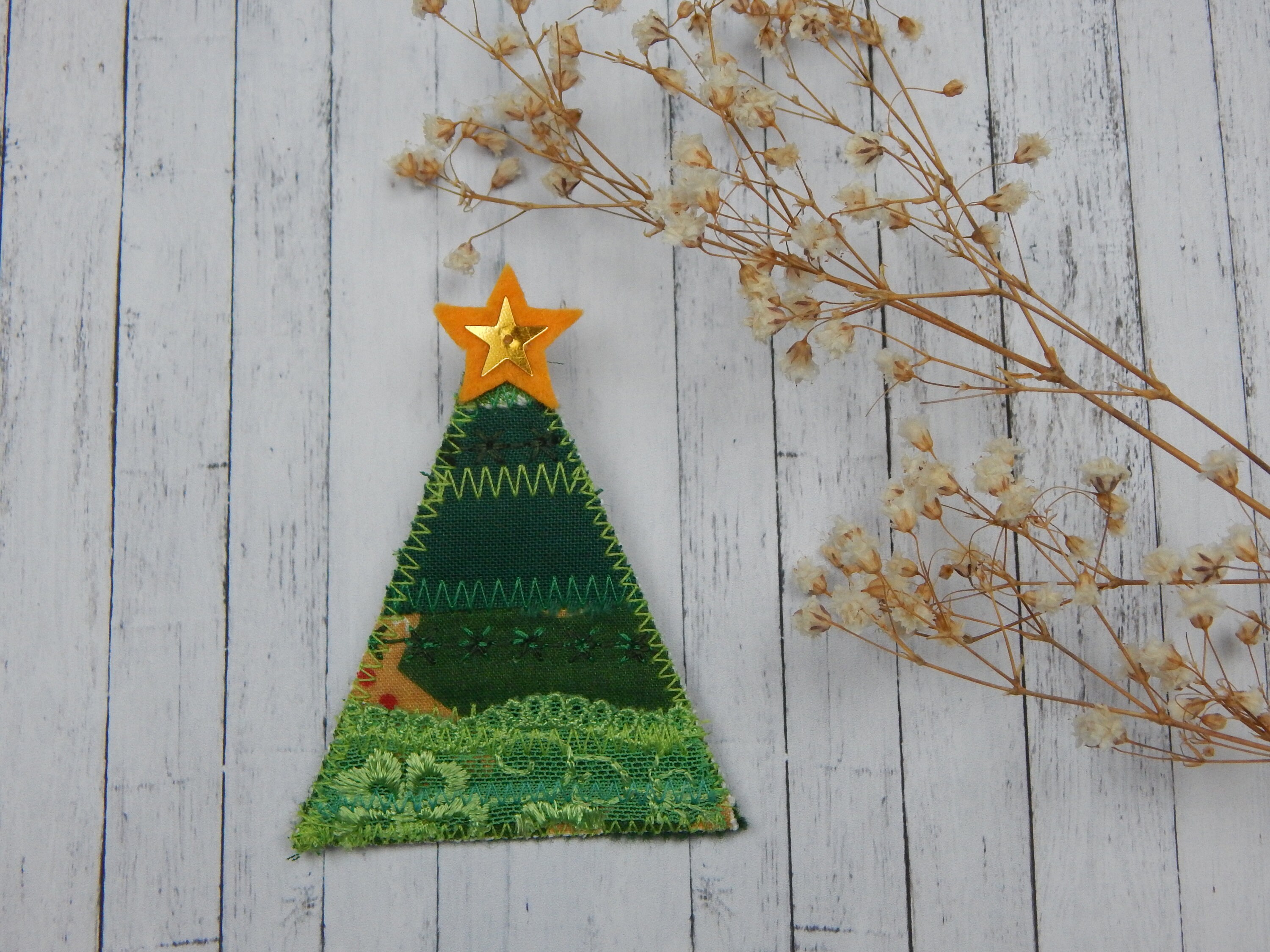 Christmas Tree Brooch Wearable Art Pin Etsy UK