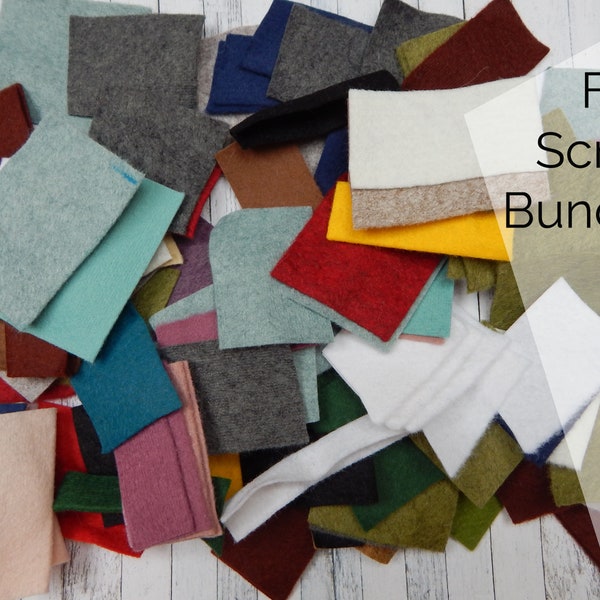 Mulitcoloured Felt Scraps - Fabric Off Cuts for Crafts - 50g Box