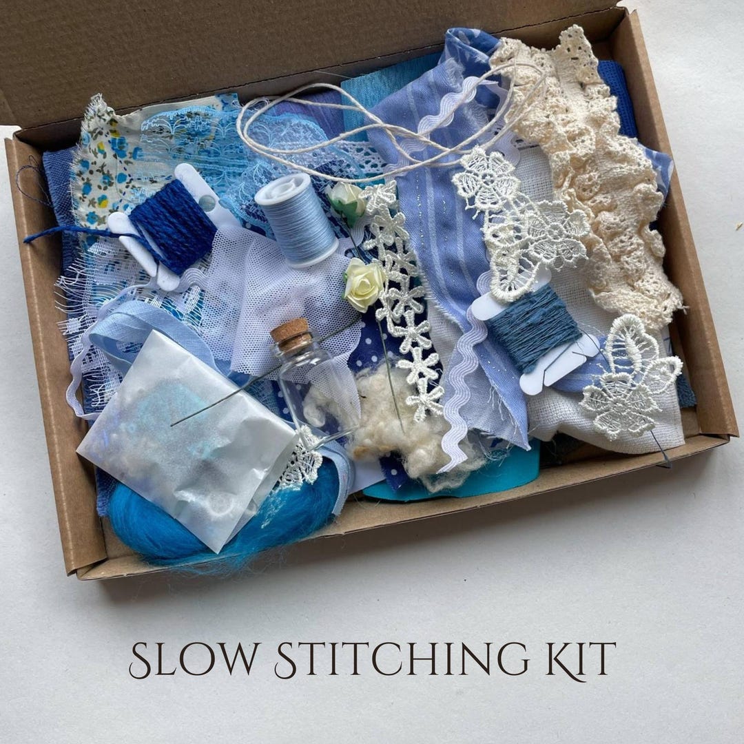 Mindful Slow Stitching Kit, Junk Journaling Bundle, Scrapbooking Gift ...