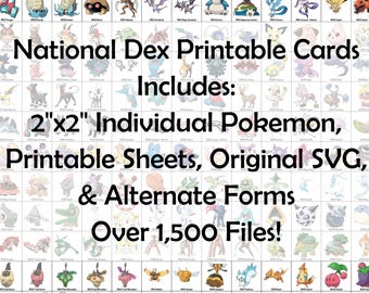 Pokémon National Dex Sammelmappe PDF Seiten (1–1025 + Varianten) Plus alle Einzeldateien & SVG