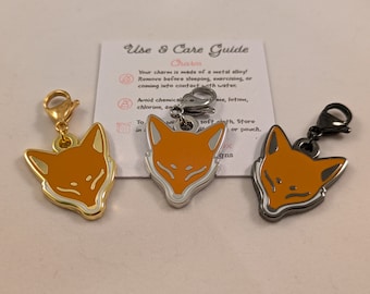 Silber, Gold, schwarz Klassische Fuchsmaske Ohrring Charms