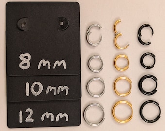 Edelstahl Creolen Ohrringe 2mm dick Einzelpaar (2 Stück)