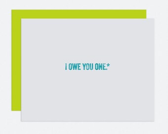 I Owe You Cards | Etsy