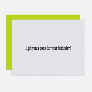 Pony - Birthday Card