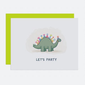 Let&#39;s Party Dino - Birthday Card